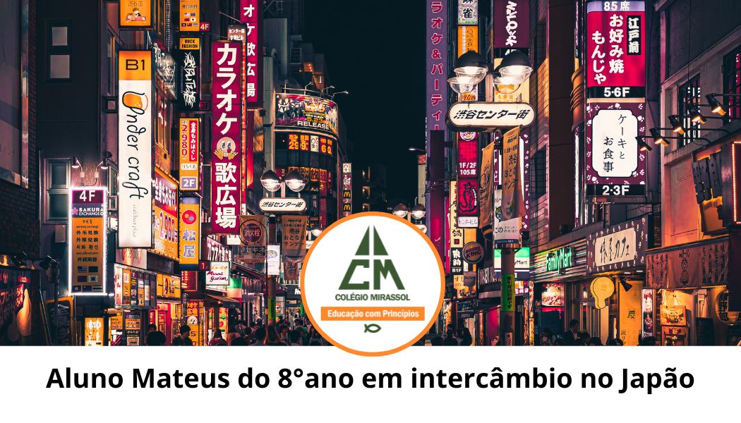 Aluno Mateus do 8°ano em intercâmbio no Japão
